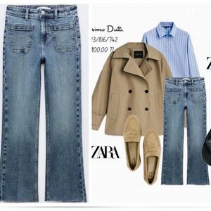 ZARA high rise mini flare jeans